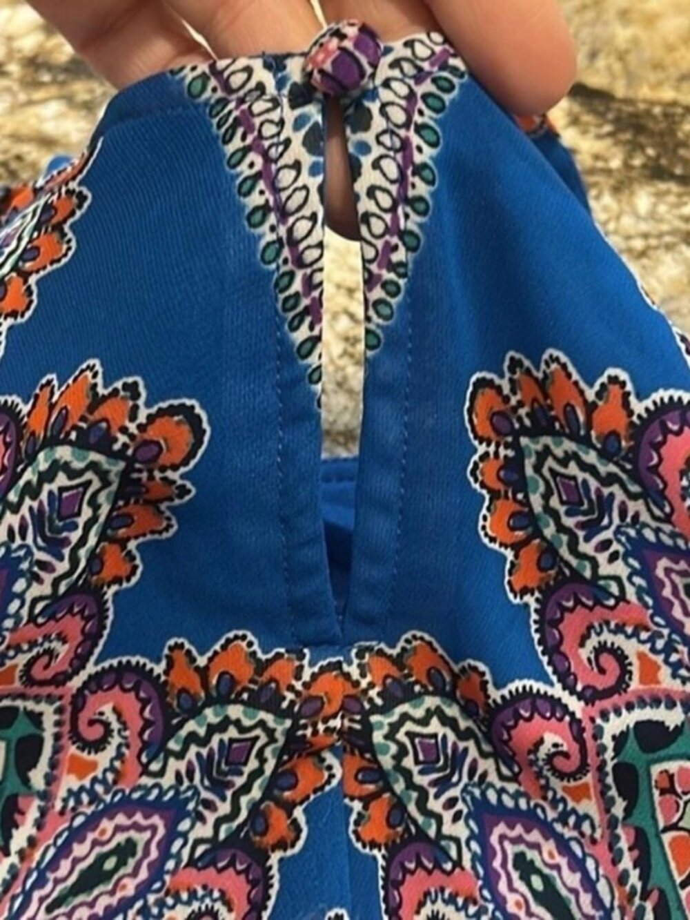 and Teal Paisley Asymmetrical